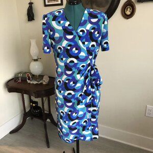 80s Geometric Silk Dress